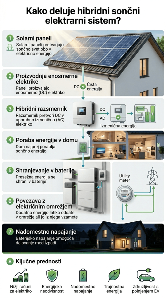 delovanje hibridne sončne elektrarne